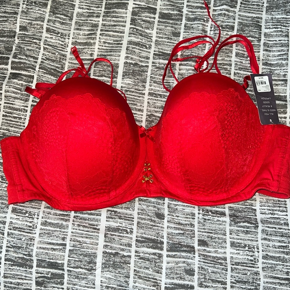 Cacique boost strapless sexy red bra